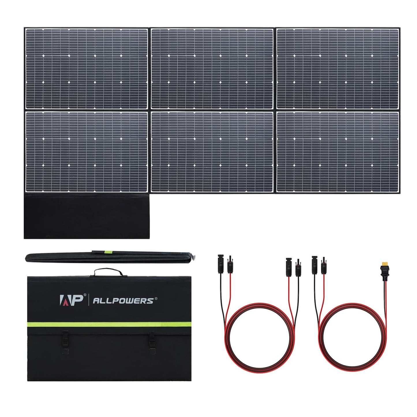 ALLPOWERS SP039 600W Foldable Solar Panel, 24% Efficient IP66 Waterproof for RV Camping Home & 12V Systems, Compact Portable Design