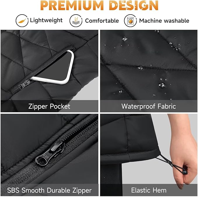 KOVNLO Heated Vest for Women With Battery Pack Included, Smart Button with Light-out Design, Electric Heated Jackets