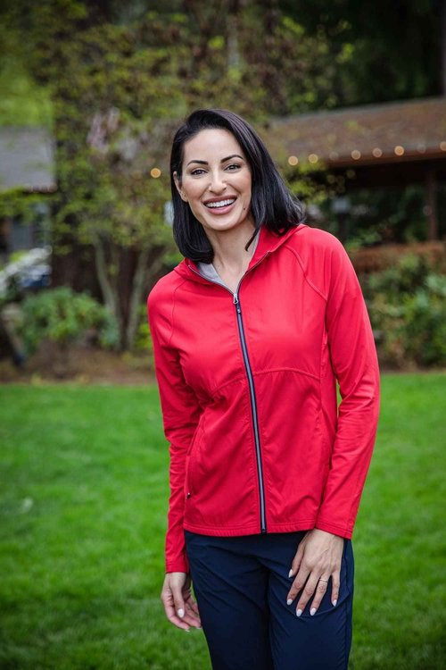 Cutter & Buck Womens Adapt Eco Knit Hybrid Recycled Full Zip Jacket Windbreaker, Hunter, X-Large US