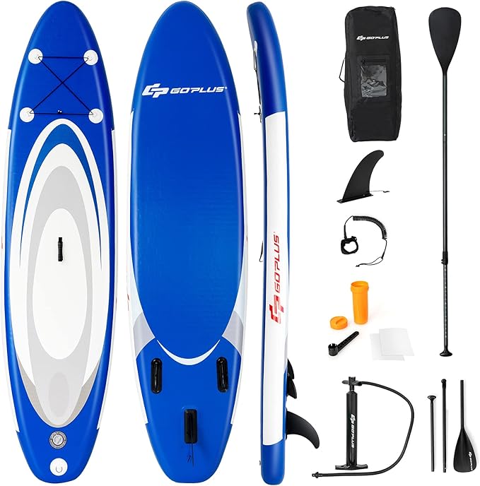 Goplus Inflatable Stand up Paddle Board, 10'/10.5'/11' SUP 6" Thick with Premium Accessories, Adjustable Aluminum Paddle, ...