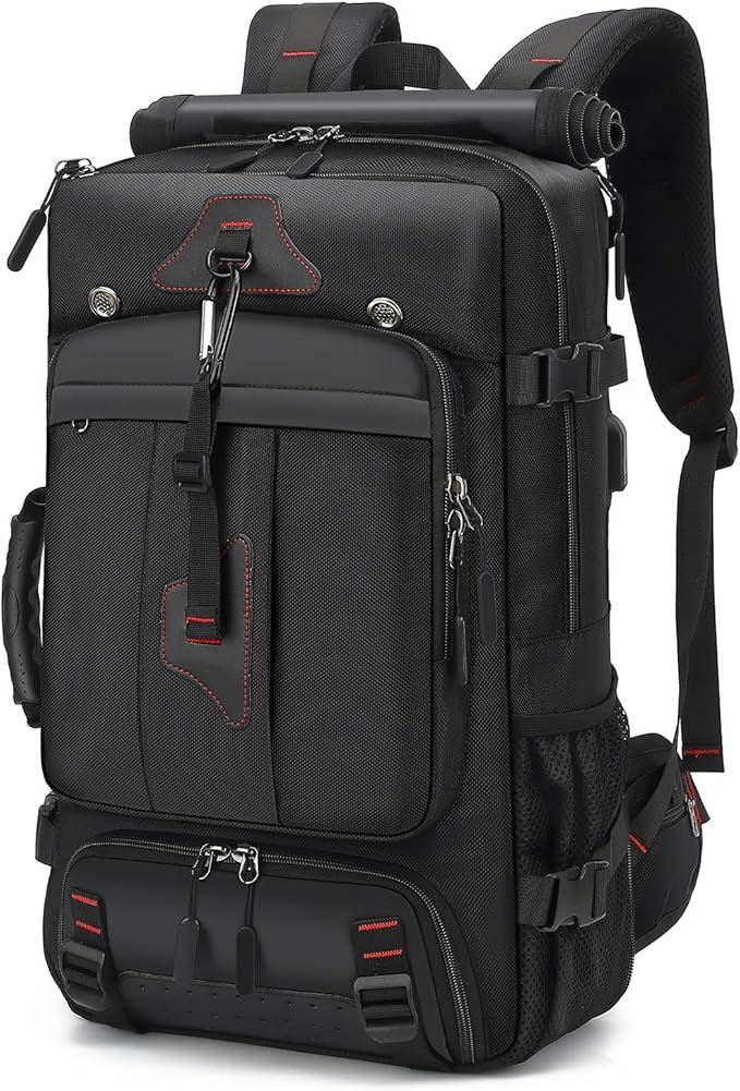 Mfinesun Travel Backpack for Men & Women, 50L Large Carry on Backpack Durable Convertible Duffle Bag Fit for 17 Inch Lapto...