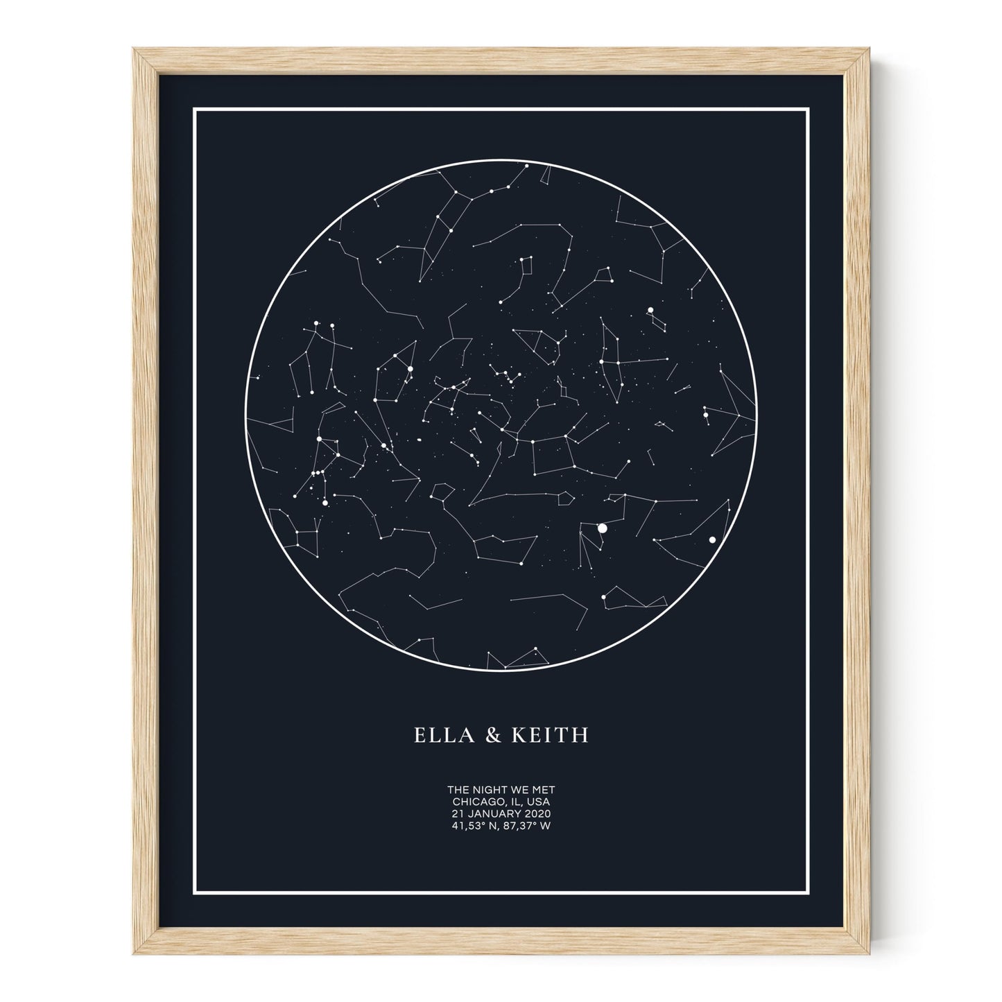 HAUS AND HUES Custom Star Map Poster with Frame - Personalized Night Sky Celestial Print - Unique Mother's Day Gift or for Wedding, Newlyweds, Anniversary, Birthdays, Engagements - Gift for Her