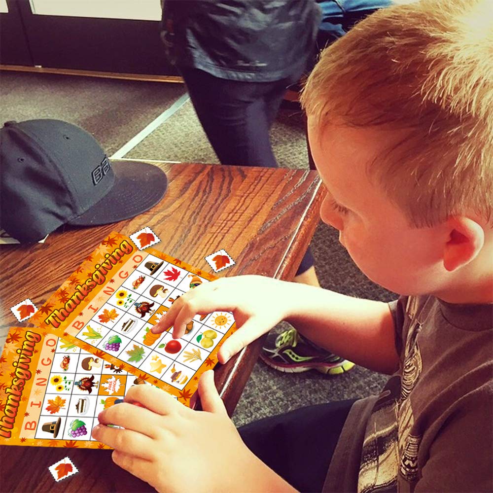 Thanksgiving Day Bingo Game Party Supplies Gift for Kids Adult 24 Player