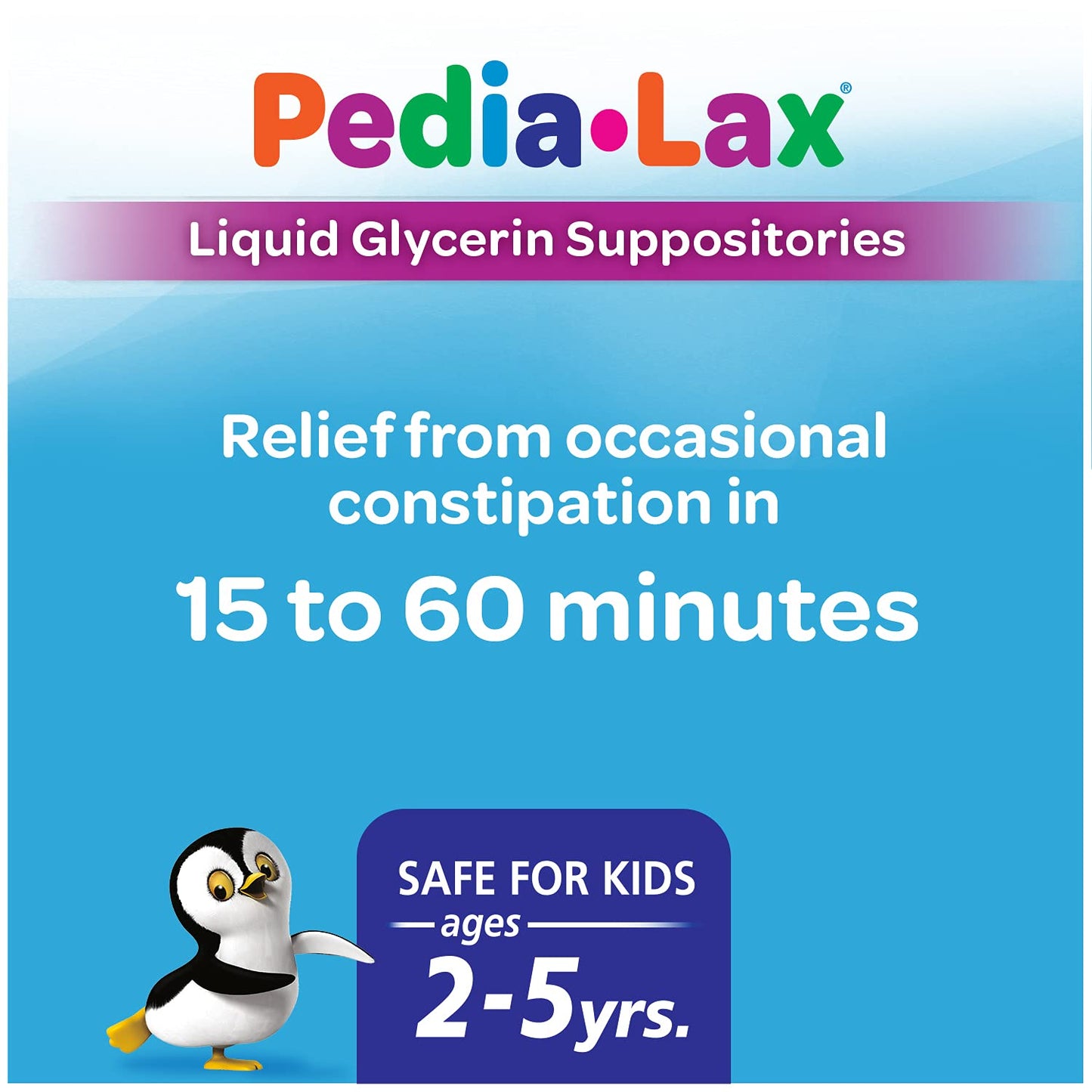 Pedia-Lax Liquid Glycerin Suppositories for Kids Ages 2-5, Gentle Constipation Relief Laxative for Children, 6 Count, Pack of 24