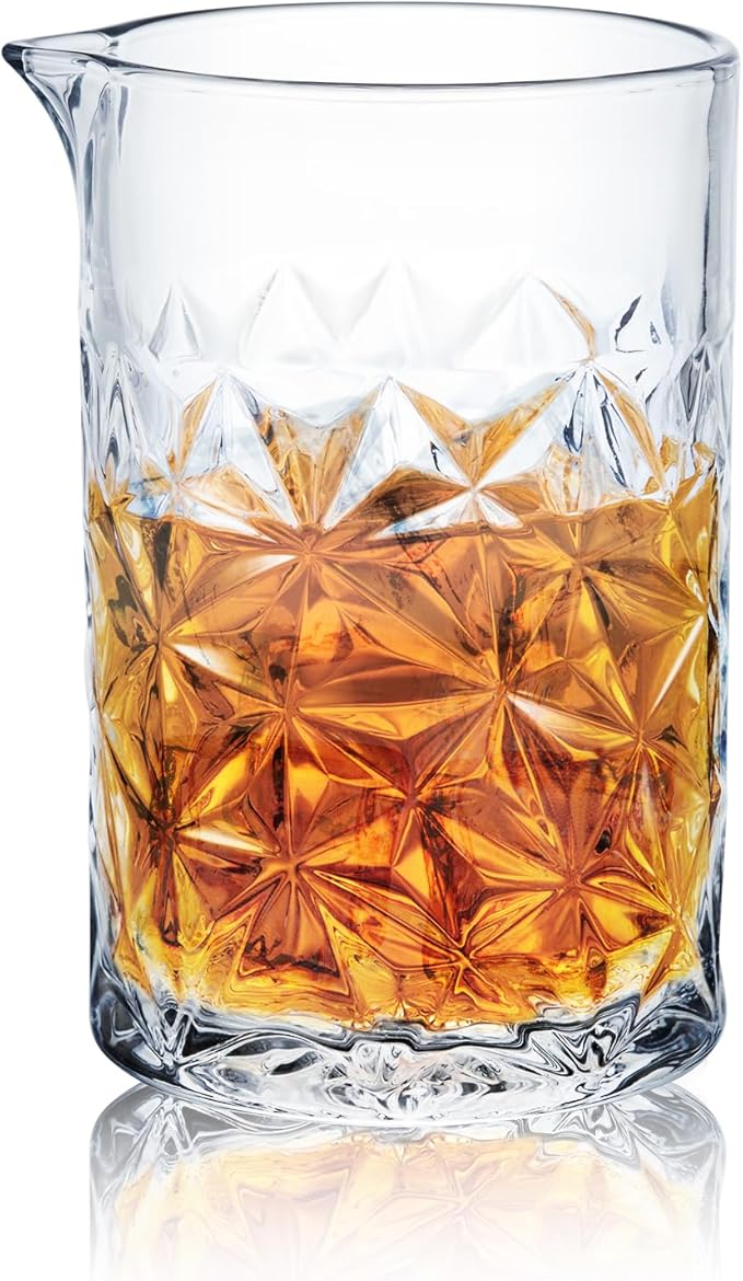 KITESSENSU Cocktail Mixing Glass 24oz 710ml - Crystal Bartender Accessories Glass Beaker to Mix & Stir Cocktails - Thick a...