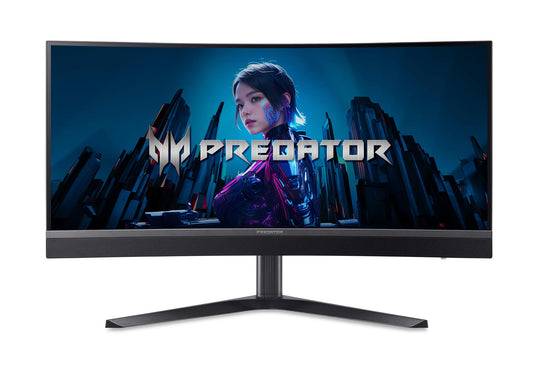 Acer Predator Gaming 1500R Curved Monitor | 34" UWQHD 3440 x 1440 MiniLED | AMD FreeSync Premium | Up to 200Hz | Up to 0.5ms | DisplayHDR 1000 | USB Type-C, DP 1.4 & 2 x HDMI 2.1 | X34 X0bmiiphux