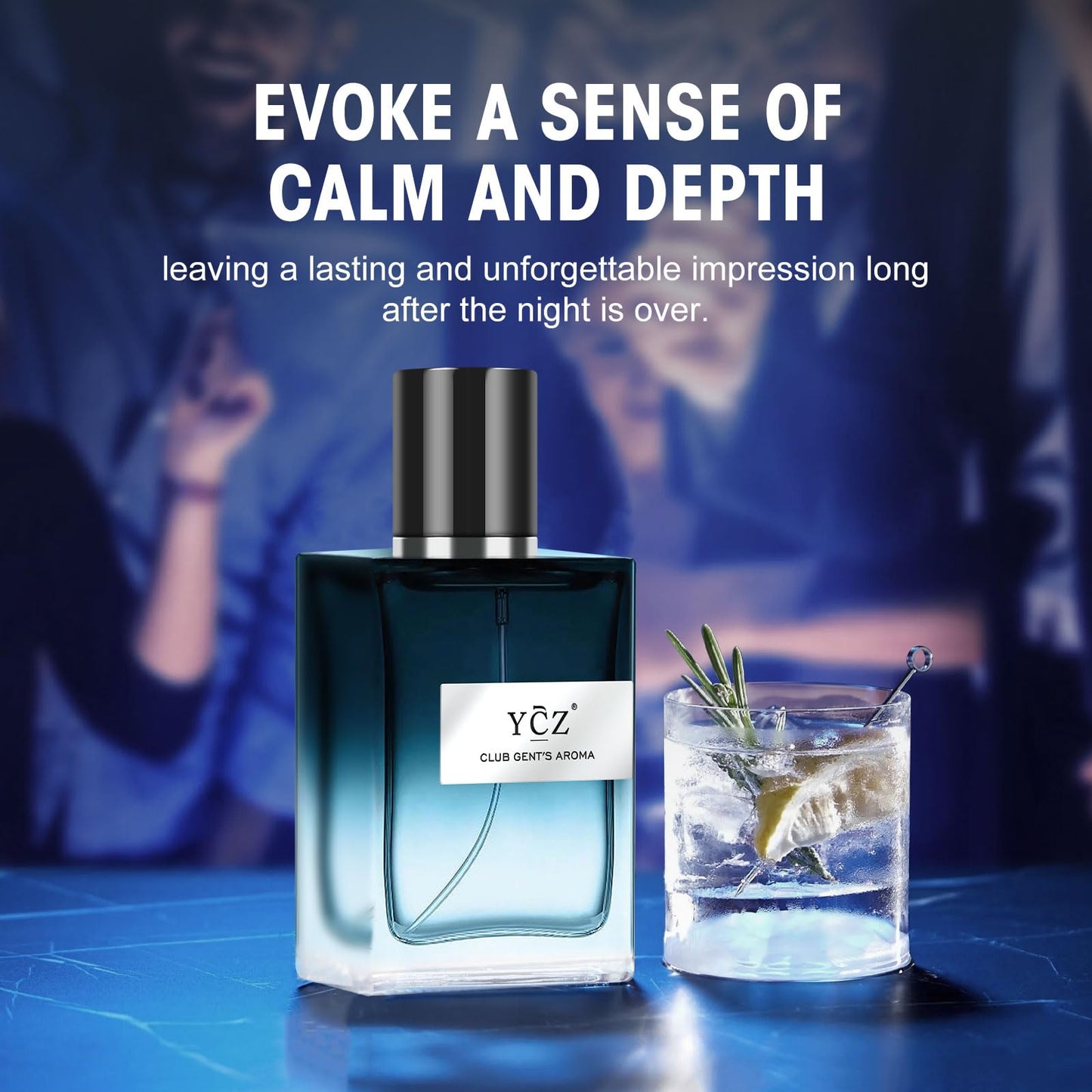 Ycz CLUB GENT'S AROMA, 1.7oz(50ml), Man Perfume, Nightclub Essential Fragrance, Long Lasting Cologne for Men with Aromatic Woody Notes of Aldehyde, Ginger, Mint, and Lemon