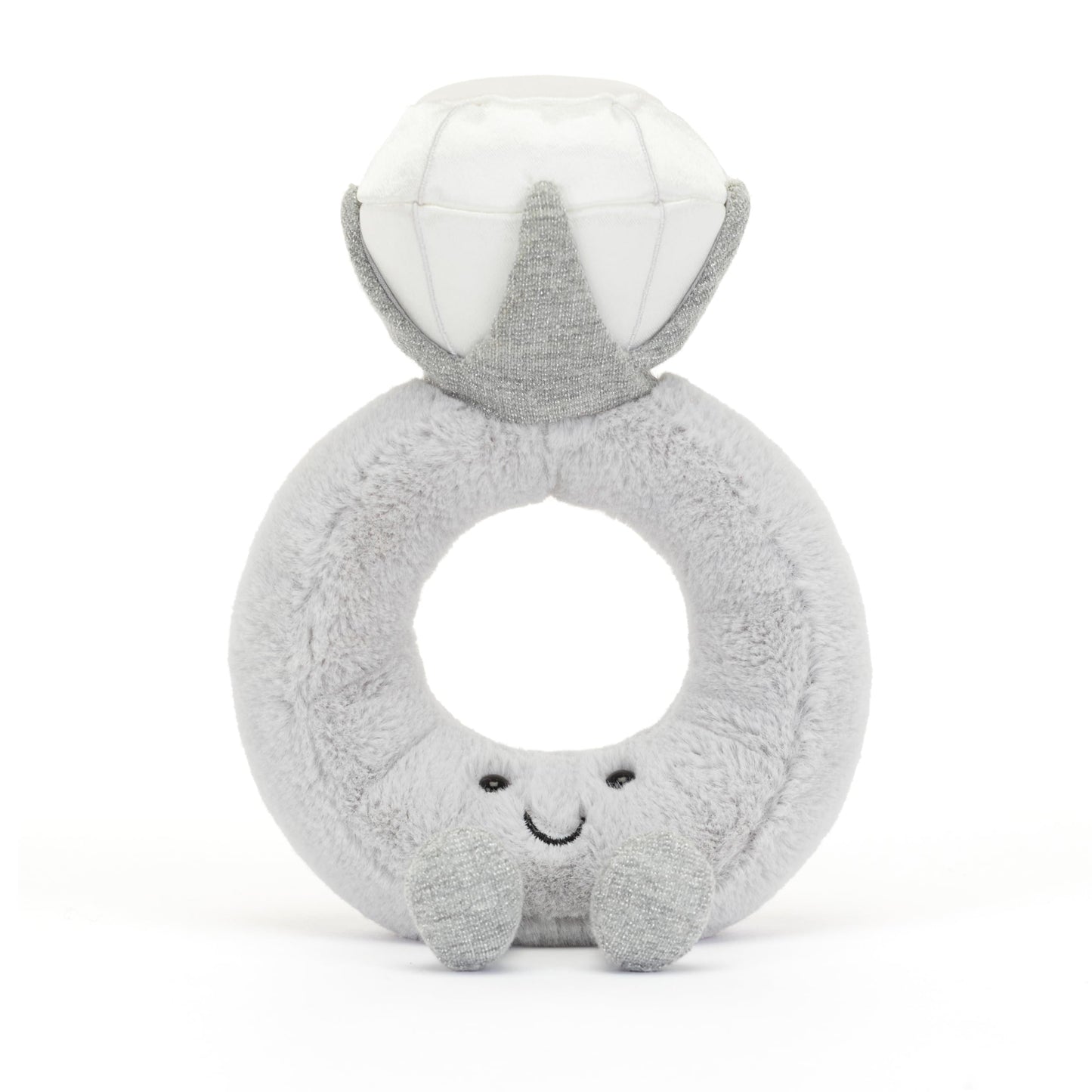 Jellycat Amuseables Diamond Ring Stuffed Toy, 8 inches - Wedding Ring Plush - Engagement and Wedding Gift