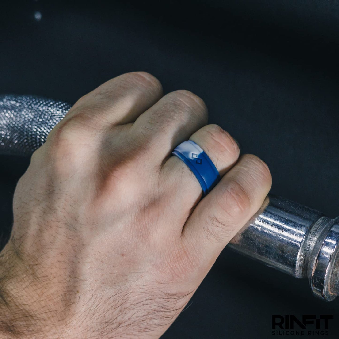 Rinfit Silicone Rings for Men and Women - Mens and womens Silicone Wedding Bands - Infinity Ring with 2 Layers - Rubber Wedding