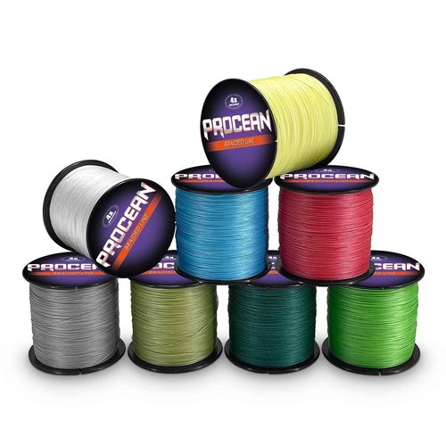 Procean 100% PE 4 & 8 Strands Braided Fishing Line, 6-300 LB Sensitive Braided Lines, Super Performance and Cost-Effective (Black, 300LB(136Kg) 1.0mm-1093Yds(8Strands))