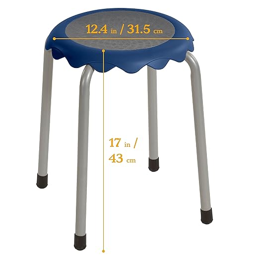 ECR4Kids Daisy Stackable Stool Set, Flexible Seating, Earthtone, 8-Piece