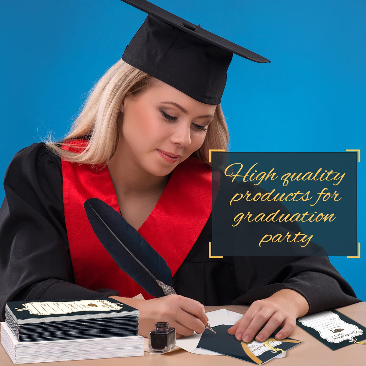 MotiMind 24 Set Graduation Party Invitations Cards with Envelopes Class of 2025 Graduation Invitations Cards with Tassel Congrats Announcements Invite for High School College Celebration Party
