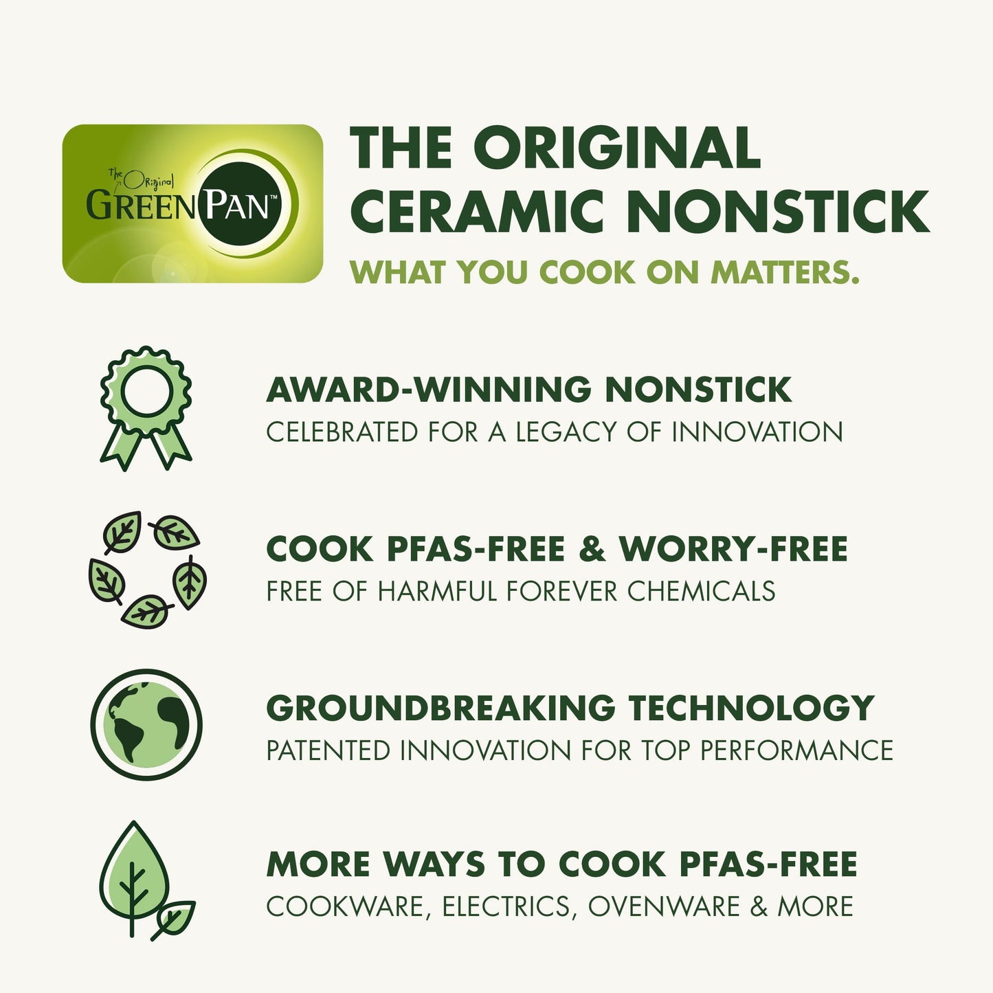 GreenPan Nonstick Reserve Pro 10 Piece Cookware Set, NSF Certified Ceramic, Hard Anodized PFAS-Free Pots & Pans Set with Lids, Stainless Steel Handles, Oven & Dishwasher Safe, Cream White