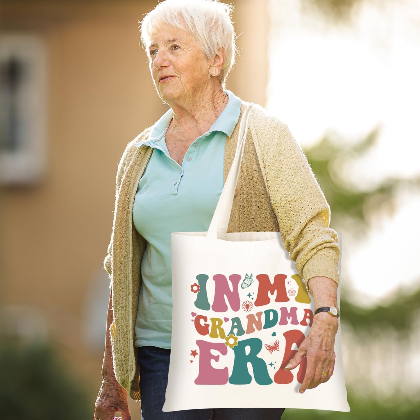 Grandma Birthday Gifts, Mothers Day Gifts for Grandma from Granddaughter Grandson, Uniuqe Christmas Easter Basket with Tote Bag Makeup Bag