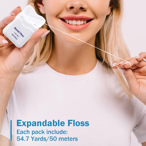 Honeydak 150 Pack Dental Floss Bulk Mint Flavored Floss 50m Each Travel Dental Floss Oral Care for Teeth and Gum Protection (White)