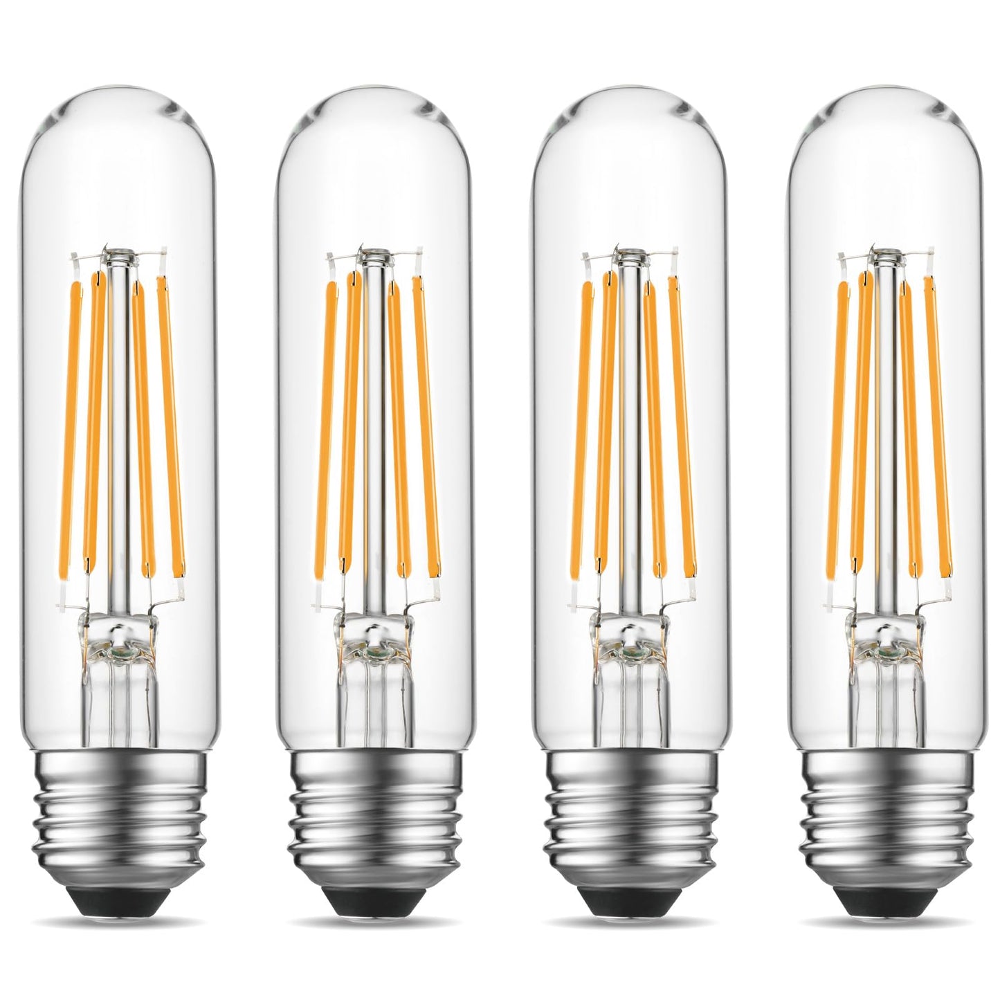 Gozelux Dimmable E26 Edison Bulb, AC120V Warm White 2700K Light Bulbs, 6W Equal 60 watt 750LM Tubular T10 LED for Rustic Pendant, Chandeliers, Wall Sconces,Vanity, Pack of 4