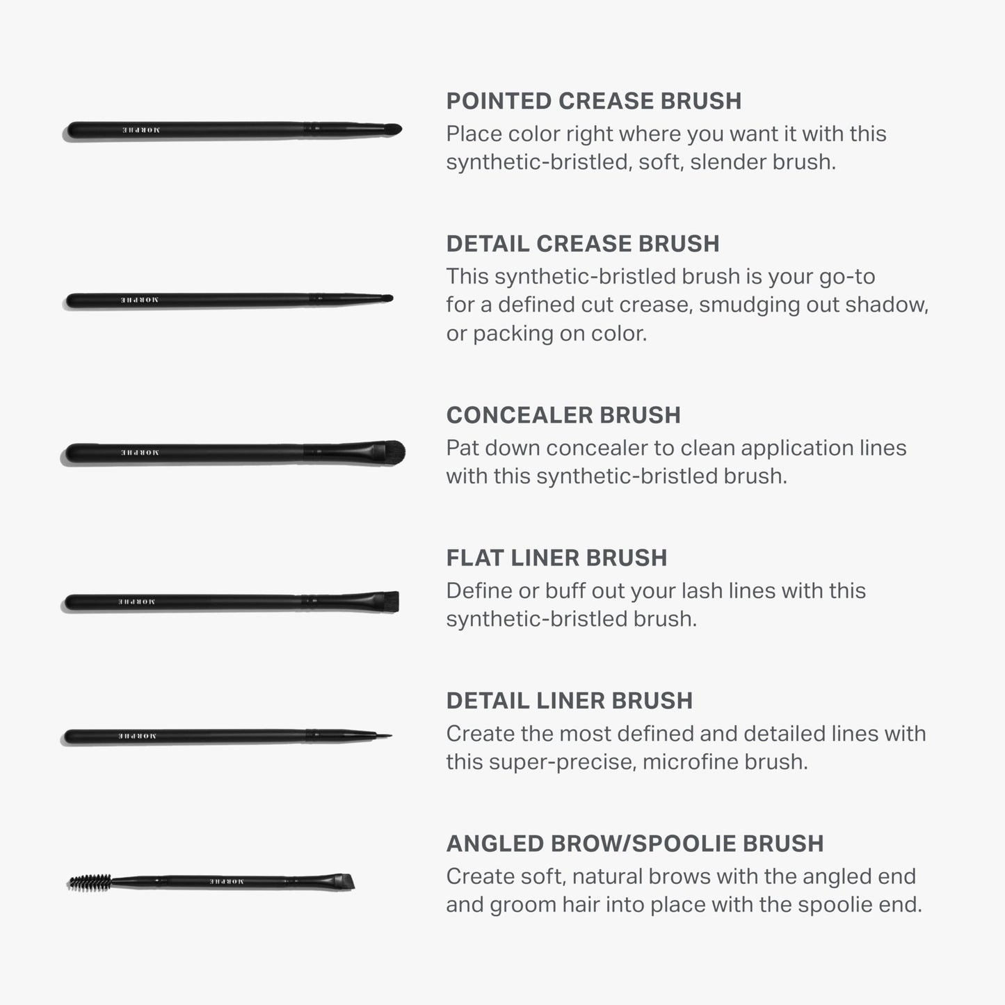 Morphe Eye Obsessed Makeup Brushes - 12 Piece Eyeshadow Brush Set - Lining, Blending & Angled Eyeshadow Brushes - Made with Natu