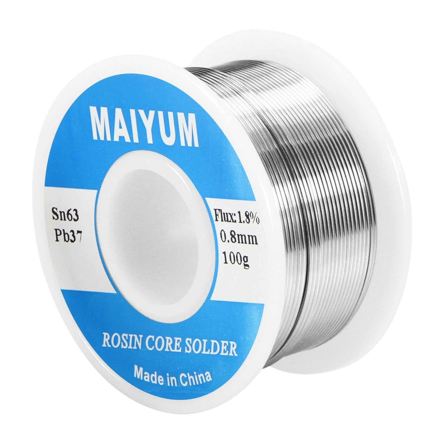 MAIYUM 63-37 Tin Lead Rosin Core Solder Wire for Electrical Soldering (0.8mm 100g)
