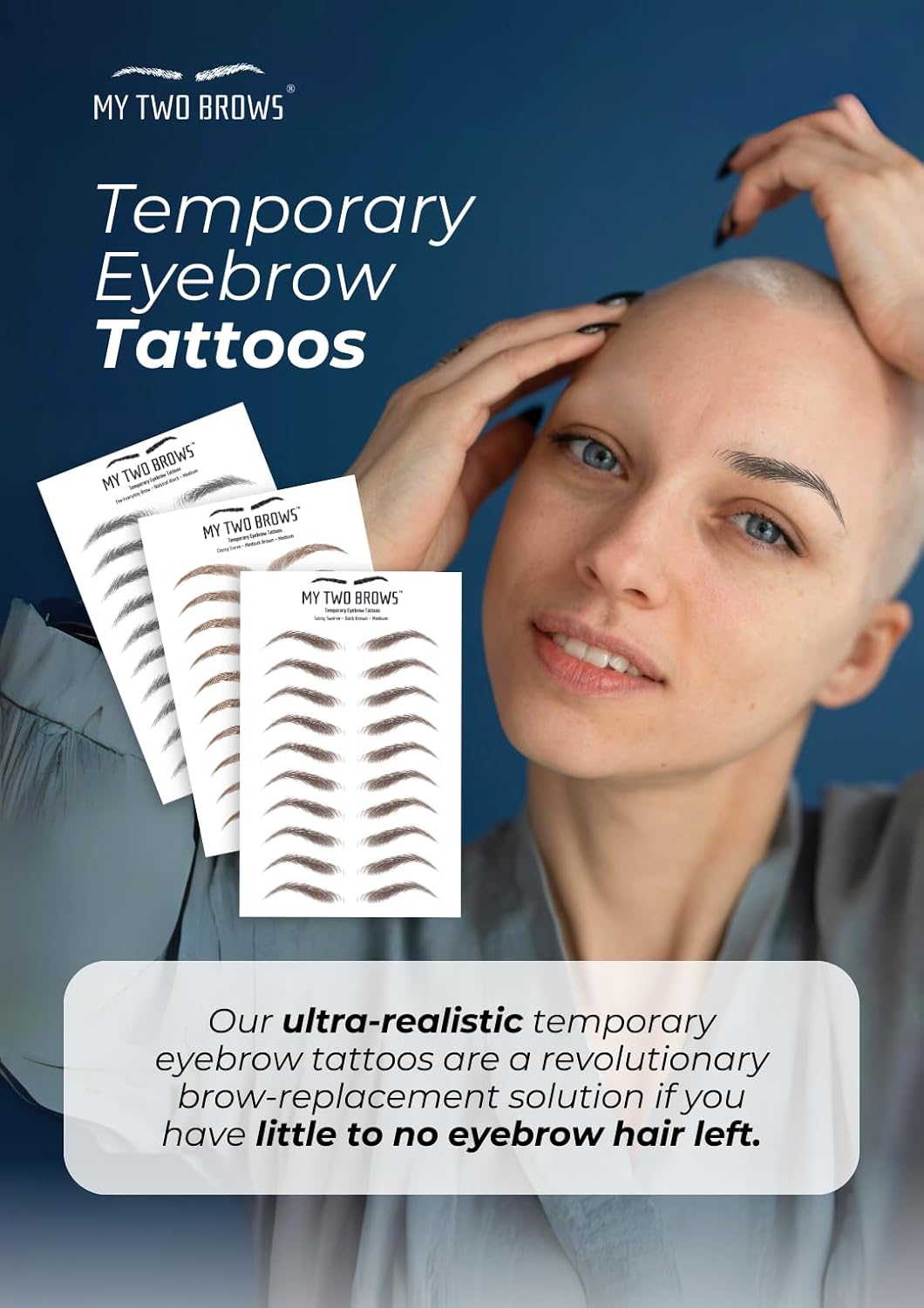 (10 pairs) Medium Blonde Temporary Eyebrow Tattoo - Extra Large Size - Waterproof & Smudgeproof - Sassy Swerve Style Eyebrow Stickers - Sheet Lasts up to 30 Days - Won't Work on Existing Brows