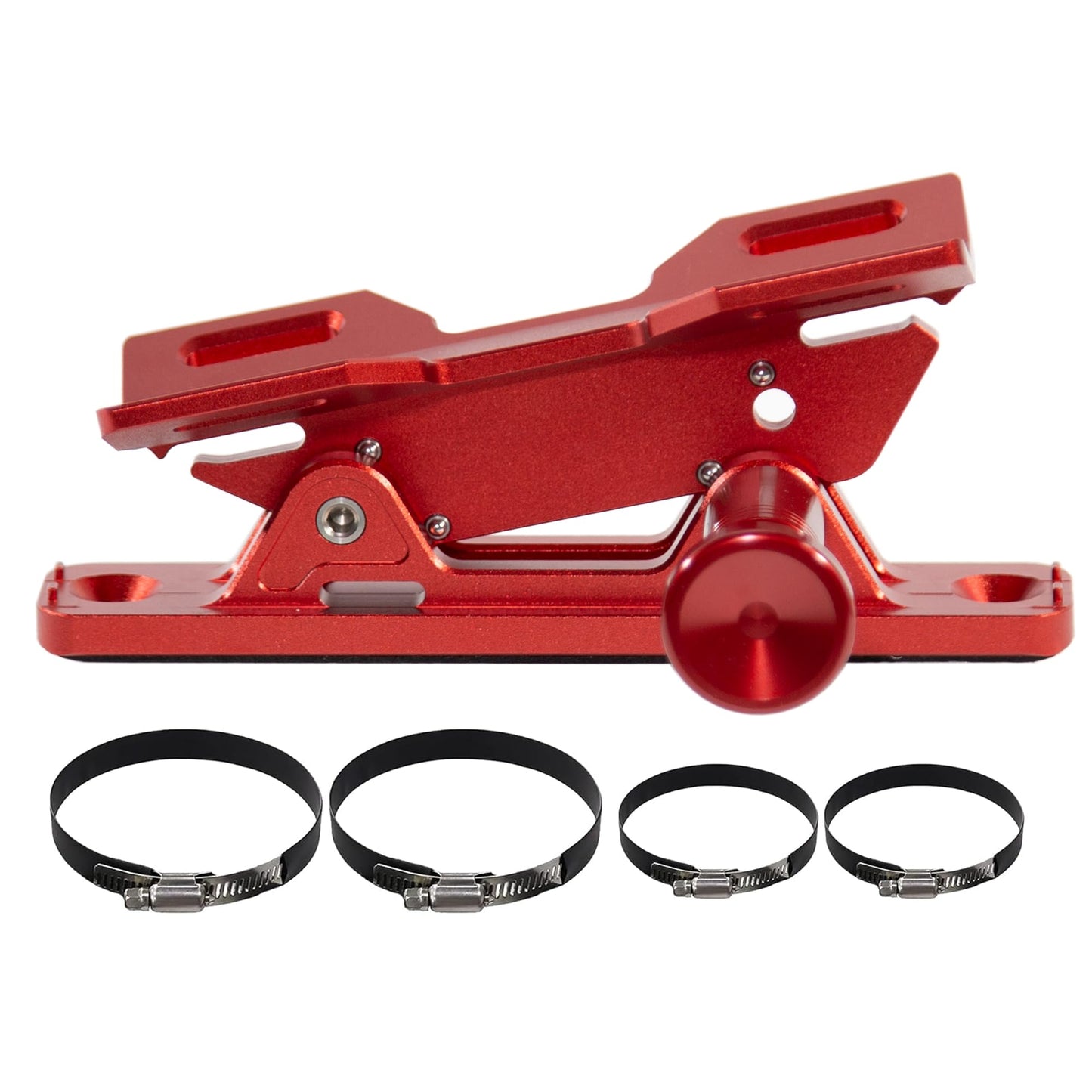 Quick Release Fire Extinguisher Mount - Aluminum Adjustable UTV Roll Bar Fire Extinguisher Holder Mounting Bracket Compatible with Jeep Wrangler TJ JK JL JKU Polaris RZR Ranger Can-Am X3, Red