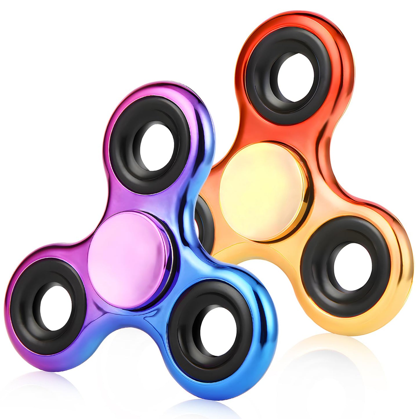 Fidget Spinner 2 Pack, Metal Fidget Spinners Christmas Fidget Toys for Kids - Stress Relief Hand Spinner for ADHD Christmas Autism Gifts, Stocking Stuffers Classroom Rewards for Boys Girls
