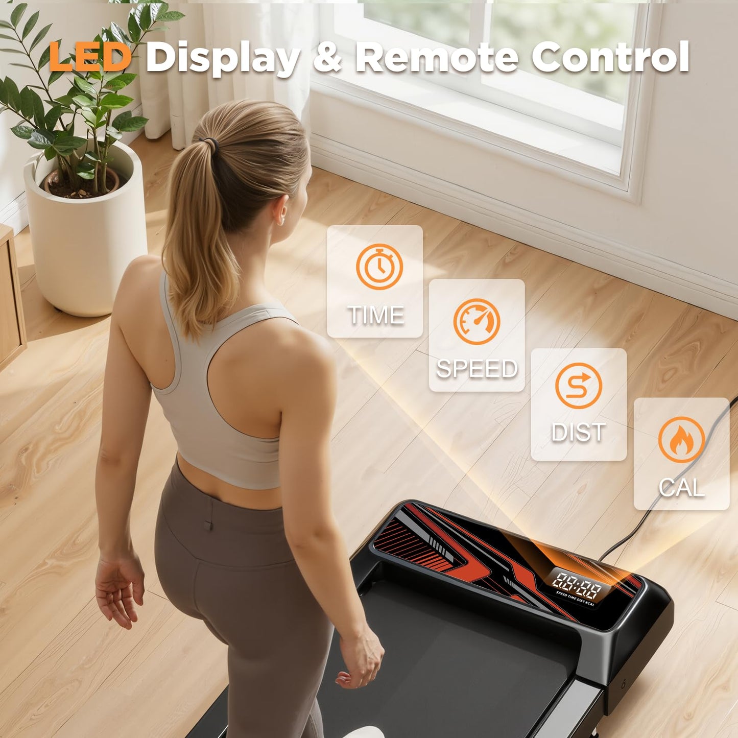 Under Desk Treadmill, Walking Mat with Incline pad, 2.5HP Portable Compact Treadmill for Home Office, Small Mini Walking Treadmill Pad with Remote & 3 in 1 Led Display, 265 Lbs Weight Capacity