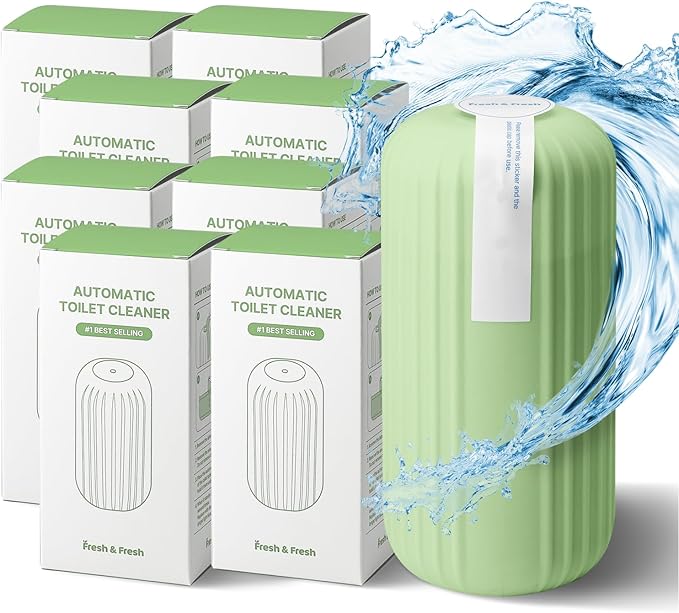 Fresh & Fresh Automatic Toilet Bowl Cleaners (Forest Green) - 8 Bottles(UPTO 2500 FLUSHES/Bottle), Commercial and Residential Toilet Cleaner 3-4 MONTH Lasting Toilet Bowl Cleaner Bottle
