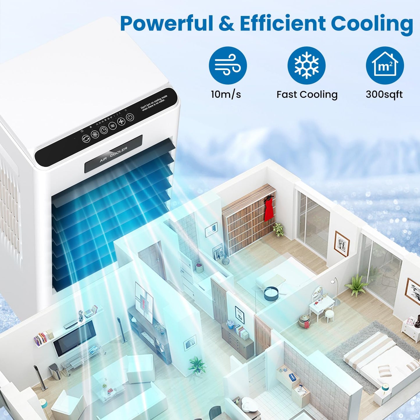 Portable Air Conditioners, 8000BTU Windowless Portable AC Unit with 3 Speeds, 3 Modes, 8L Swamp Cooler w/7H Timer, 90°Oscillation, Remote Control Air Conditioners for Bedroom, Room, Home (Black)