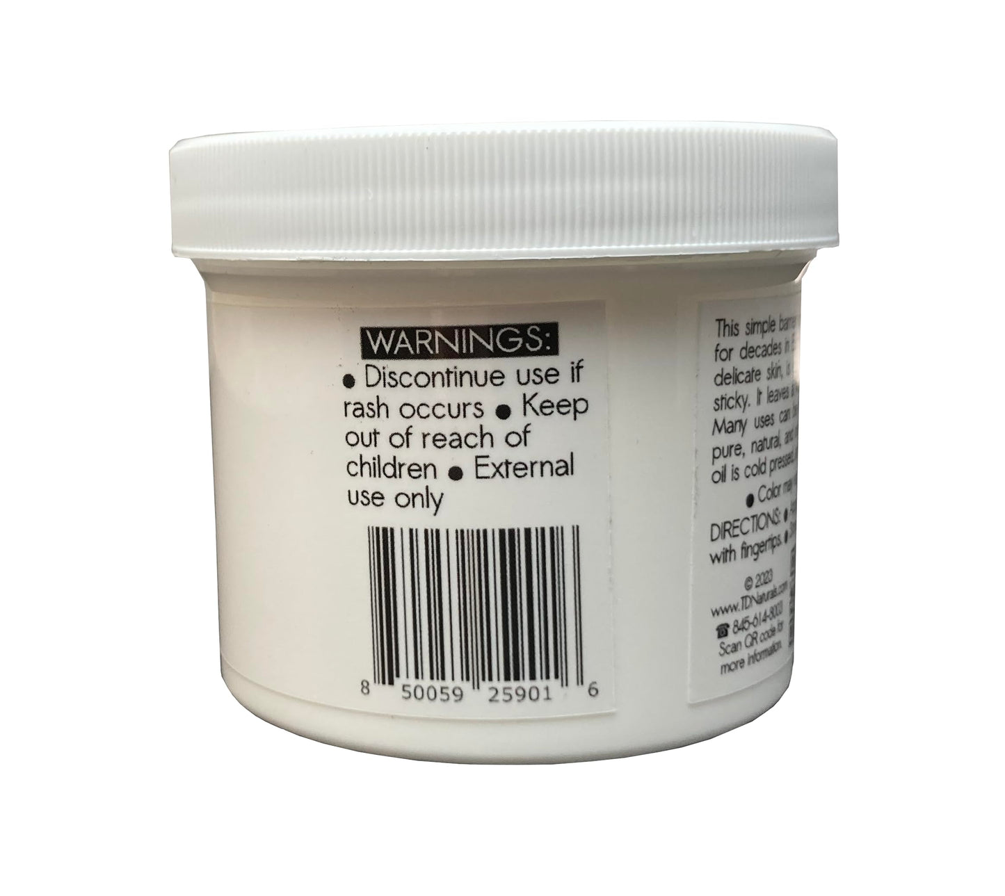 TD Naturals Zinc and Castor Oil Cream - Non-Nano and Non-Gmo Barrier Cream 4.5 oz