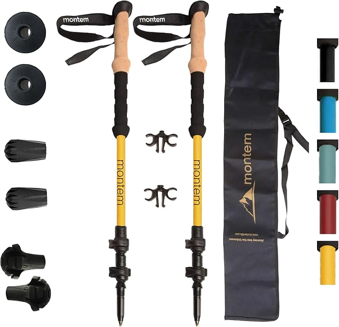 Montem Ultra Light 100% Carbon Fiber Trekking, Walking, and Hiking Poles - One Pair (2 Poles) - Ultra Light, Quick Lockin...