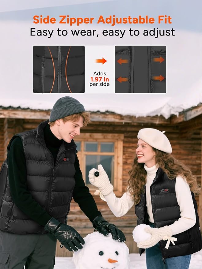 Dr. Prepare Heated Vest for Men, Heated Vest Women, Mens Heated Jacket with Adjustable Sizes (Battery Pack Not Included)