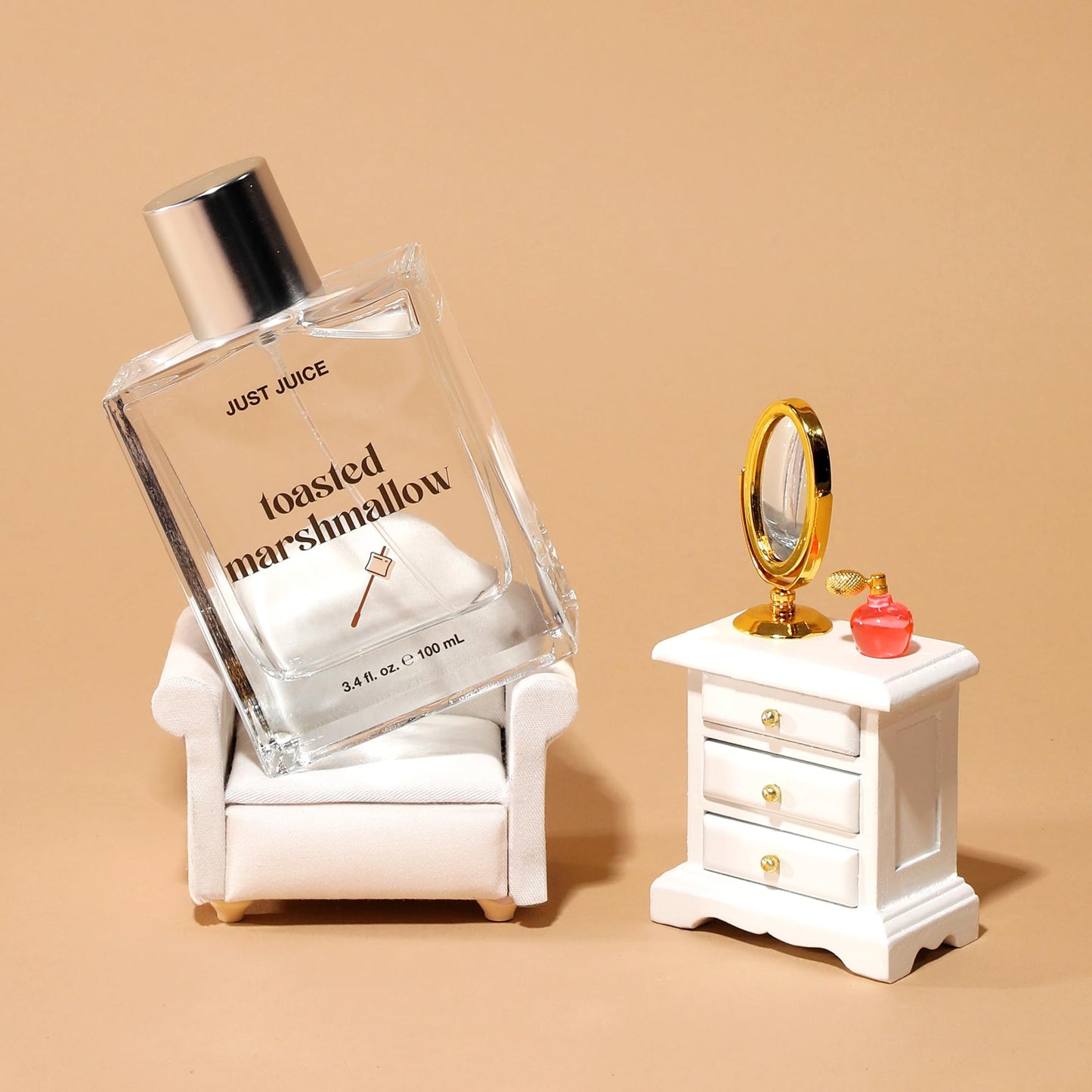 Just Juice Toasted Marshmallow - Vanilla Perfume for Women and Men - Gourmand Mini Travel Perfume with Caramel, Marshmallow, Amber Notes - 0.33 oz
