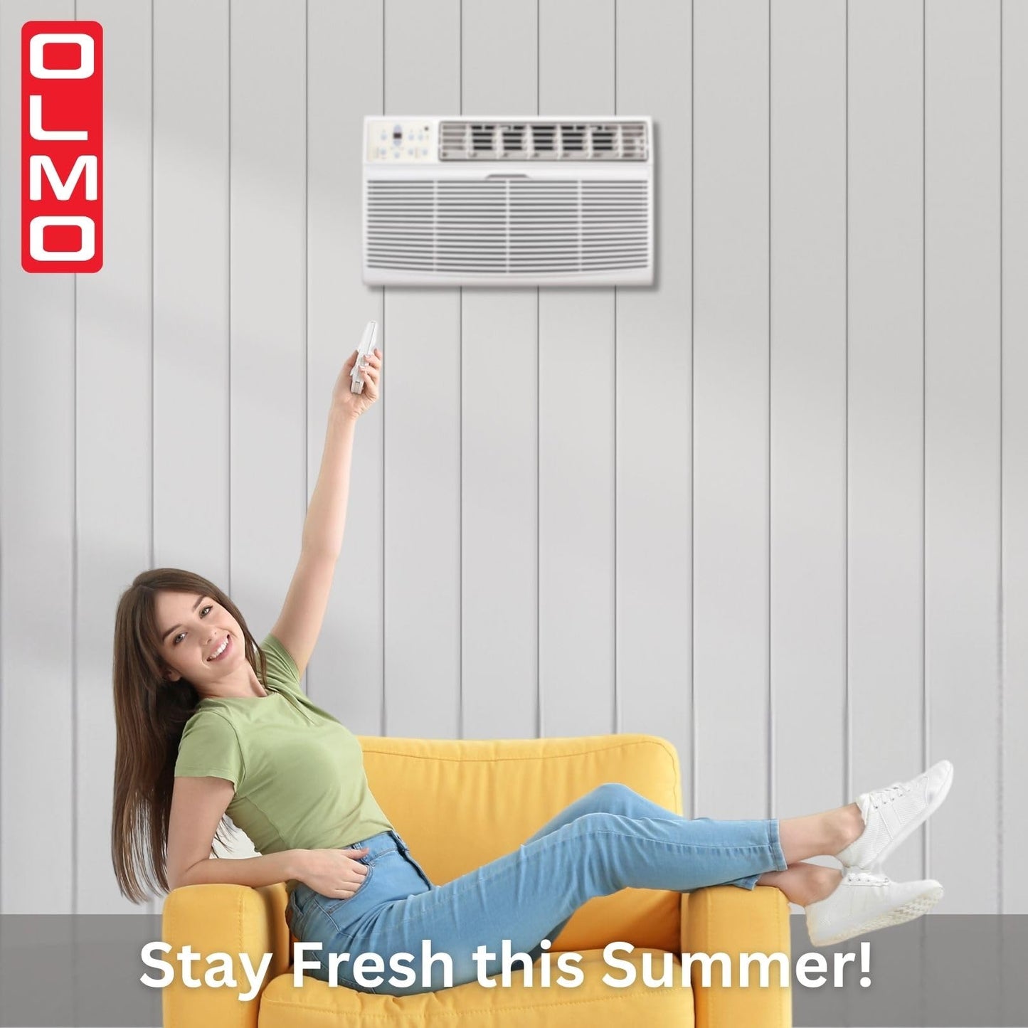 Olmo 14,000 Btu 230V Through-The-Wall Air Conditioner With Remote Control And Built In Smart Kit, Cooling Only (R32 Refrigerant)