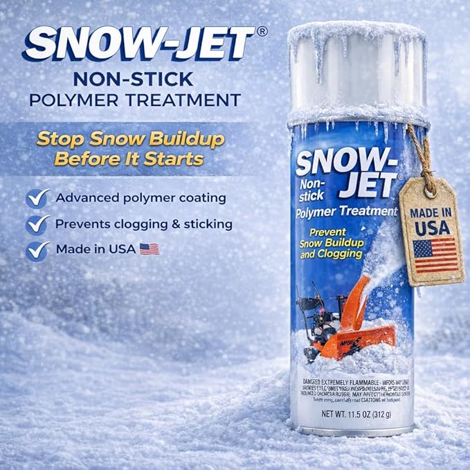 Snow Jet Spray with Can Gun (Pack of 3) 11 oz Aerosol Cans - Non Stick Snow Spray for Shovels, Plows, Snowblowers - Universal Fit - Red Plastic Gun