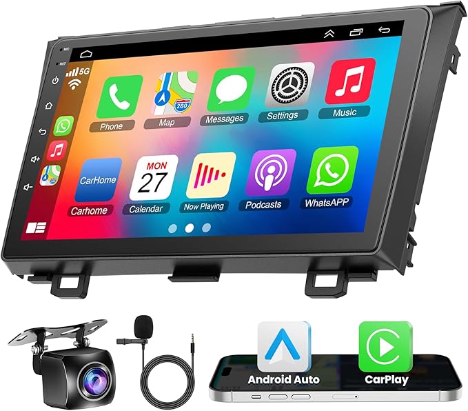 4G+64G Android 12 Car Radio for Honda CRV 2007-2011, 9'' Head Unit Stereo with WiFi/5G, Wireless CarPlay+Android Auto, GPS...