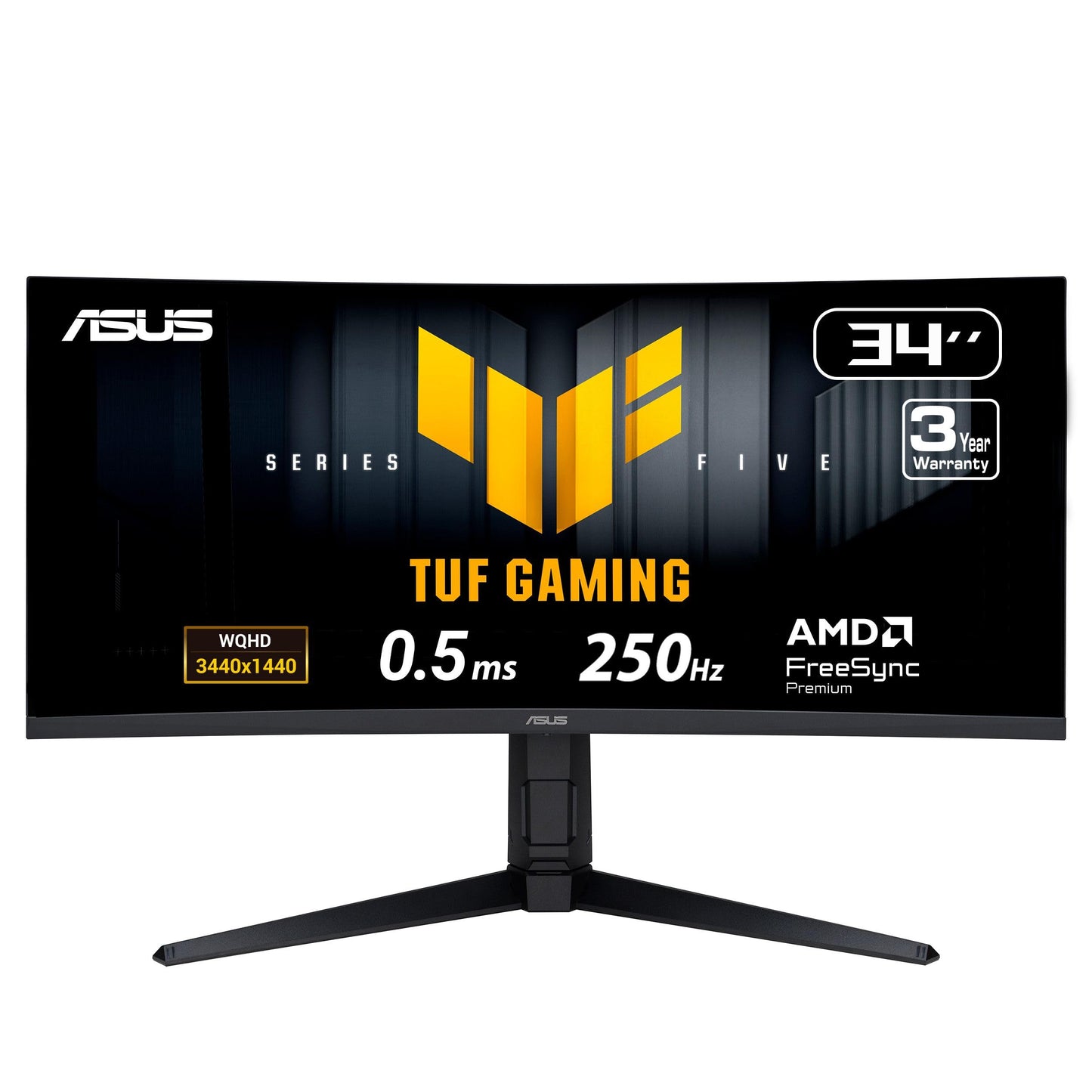 ASUS TUF Gaming 34” 1440P Ultrawide Curved Monitor (VG34WQML5A) - 250Hz, 0.5ms, FastIPS, FreeSync Premium, Extreme Low Motion Blur, DisplayHDR400, 95% DCI-P3, DisplayWidget, Gaming AI, 3 yr Warranty