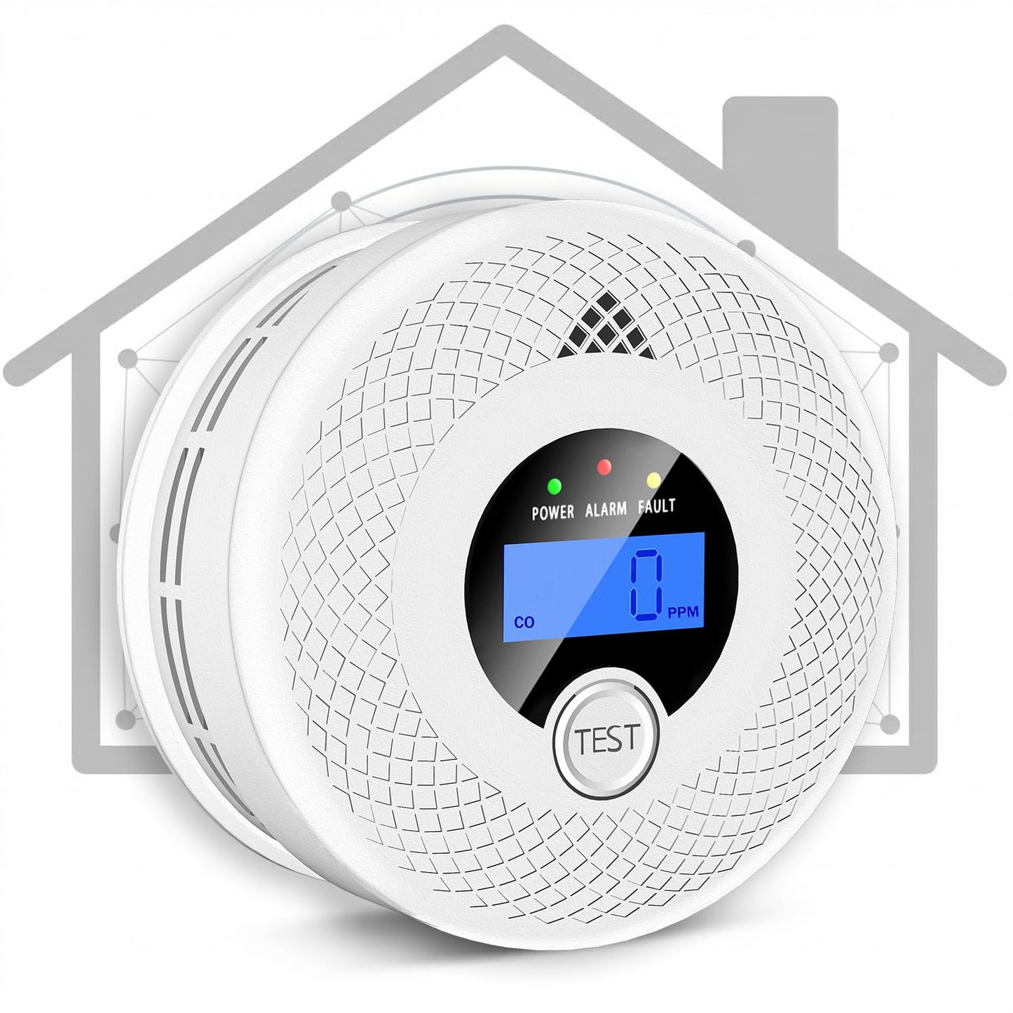Interconnected 2-in-1 Smoke & Carbon Monoxide Detector with Digital LCD Display, 85dB Loud Alarm, RF Linking for Whole Home Safety, Easy Install for Bedroom, Hallway, RV