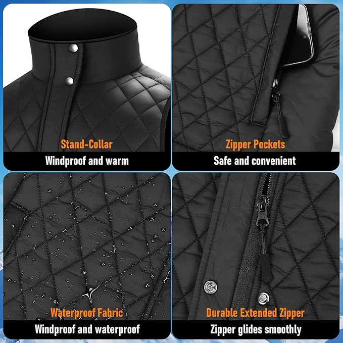 Women Heated Vest with Battery Pack, 16000mAh 7.4V Smart Rechargeable Heated Vests, Electric Lightweight Heating Vest Jacket