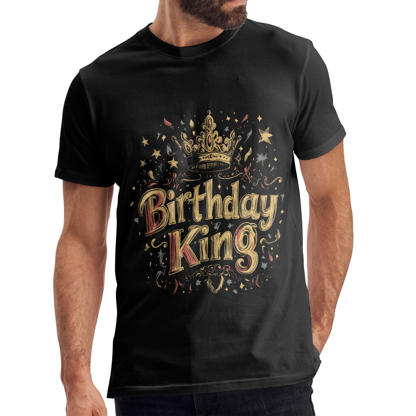 Gift for Birthday Party Shirt Birthday King Shirt for Men Husband Boyfriend Boys (US, Alpha, XX-Large, Regular, Regular, Black)