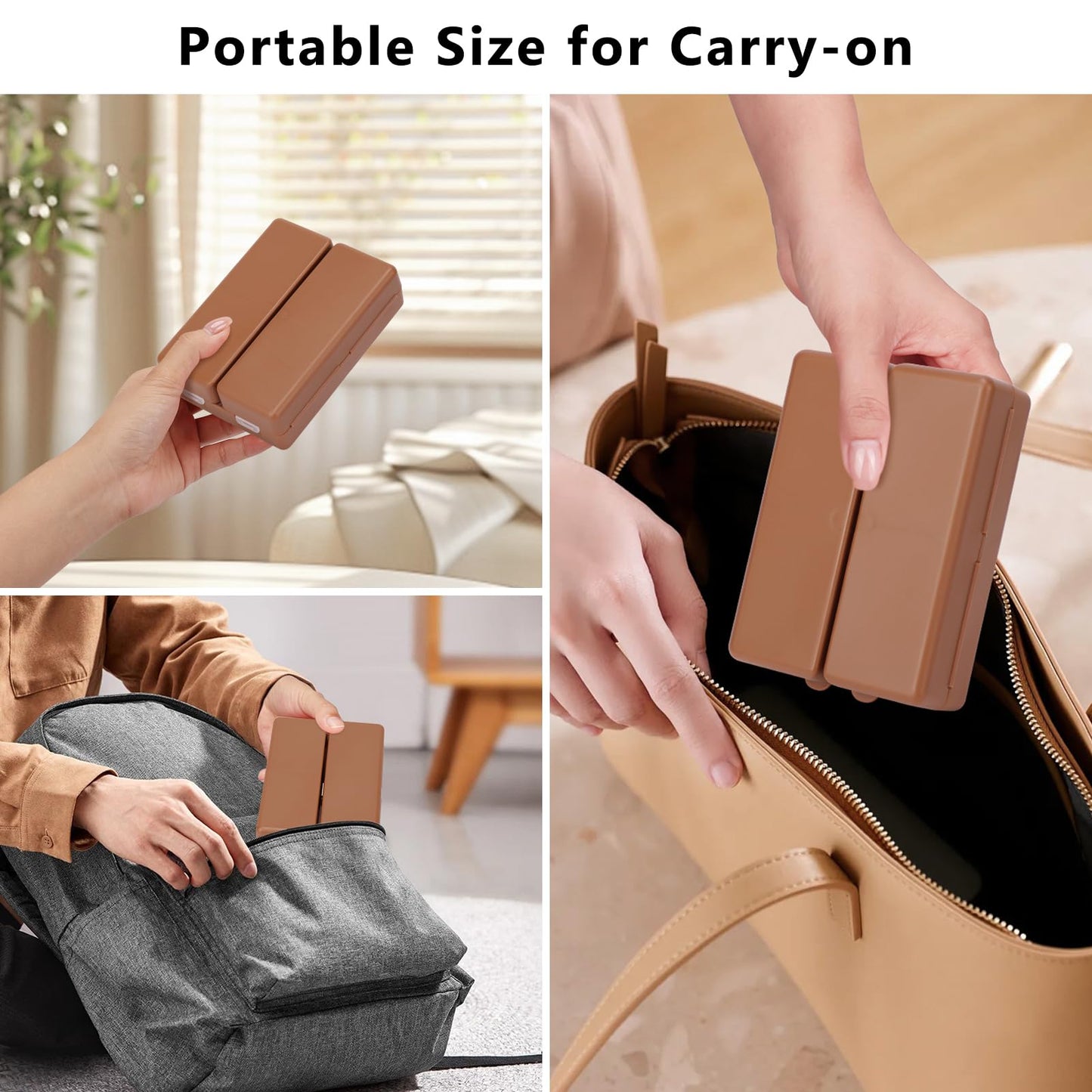 FYY 2 Pcs Daily Pill Organizer, 7 Compartments Portable Pill Case Travel Pill Organizer,[Folding Design] Pill Box for Purse Pocket to Hold Vitamins,Cod Liver Oil,Supplements and Medication-Brown