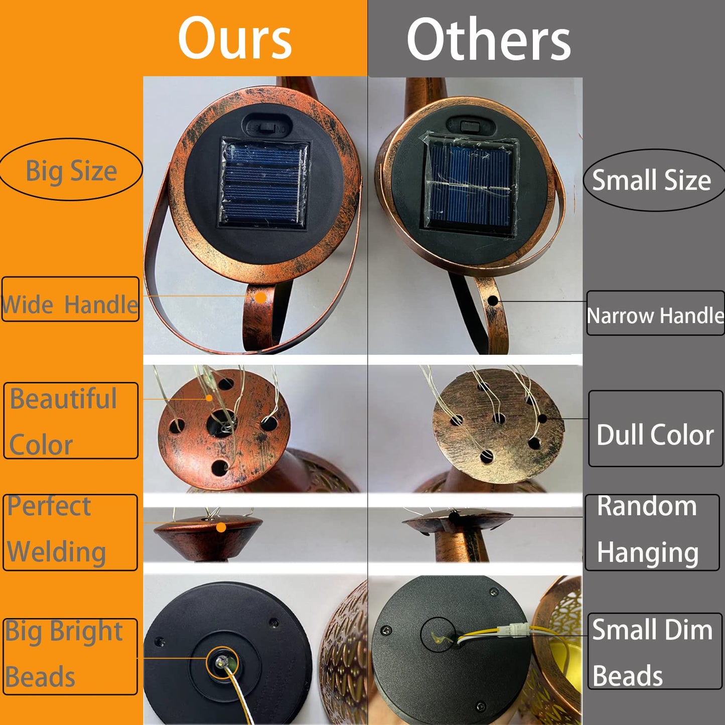 Merrytech Solar Lanterns Outdoor Waterproof,Metal Watering Can Garden Decor,Hanging Solar Path Lights Yard Art,Outside Patio Decorations Gardening Birthday Gifts for Mom Grandma Women,with Hook,Large