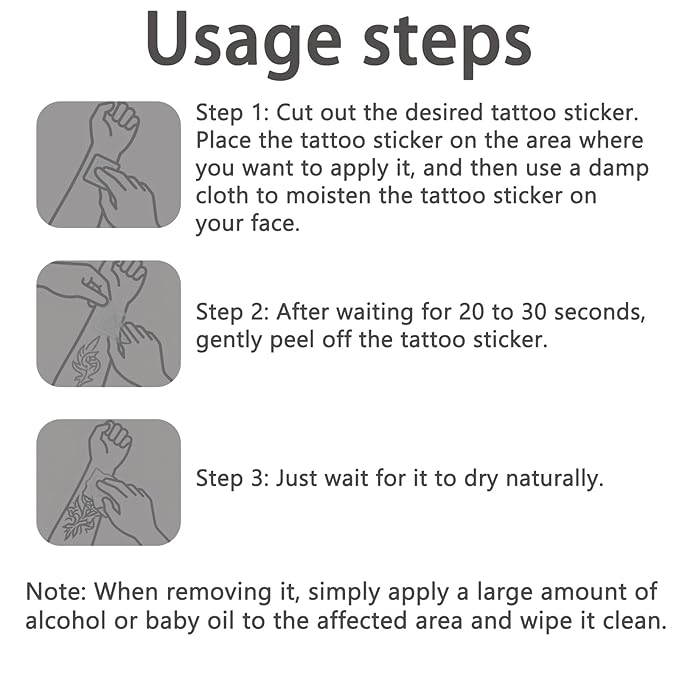 Ombre Temporary Patterns Tattoo – Realistic Body Art for Cosplay, Dance, Music Festivals，Temporary Tattoos Body Art for Cosplay，and Party Makeup (2pcs)
