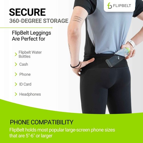 FlipBelt Mens Compression Pants Black x-Large