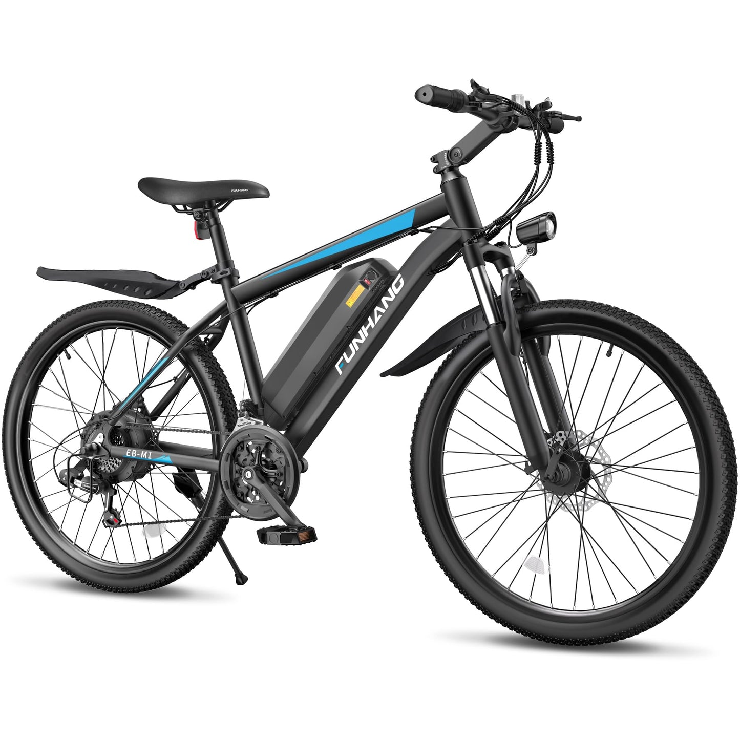 Funhang Electric Bike for Adults, Peak 1000W Ebike, 50Miles 21.7MPH Adult Electric Bicycles, 26" Electric Mountain Bike 48V 374.4WH Battery, Commuter E Bike with Adjustable Stem, Fenders, 21 Speed