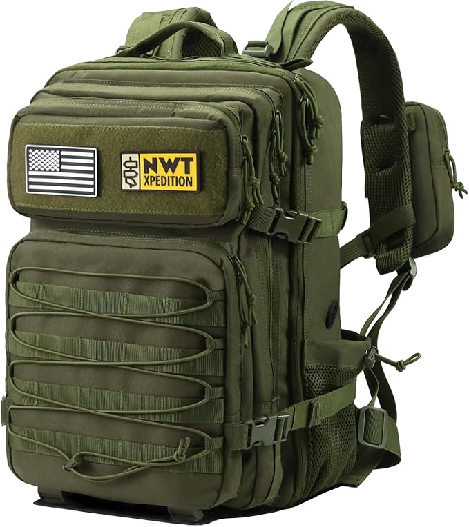 NWT XPEDITION Military Tactical Backpack,Sturdy Work & Molle Laptops Rucksack,Army Pack for Hiking Camping Travel Fishing ...