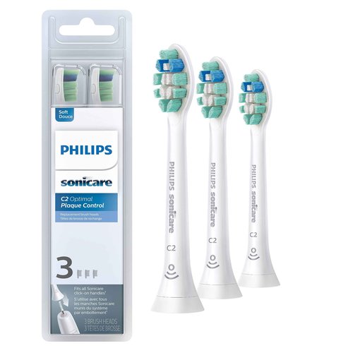 Philips Sonicare Genuine C3 Premium Plaque Control and C2 Optimal Plaque Control Toothbrush Heads Bundle (5 Brush Heads)