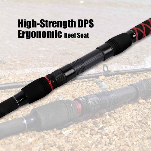 Fiblink Surf Spinning Fishing Rod 2-Piece/3-Piece Carbon Fiber Travel Fishing Rod (9-Feet / 11-Feet & 12-Feet & 15-Feet) (15' - 3pcs - H)