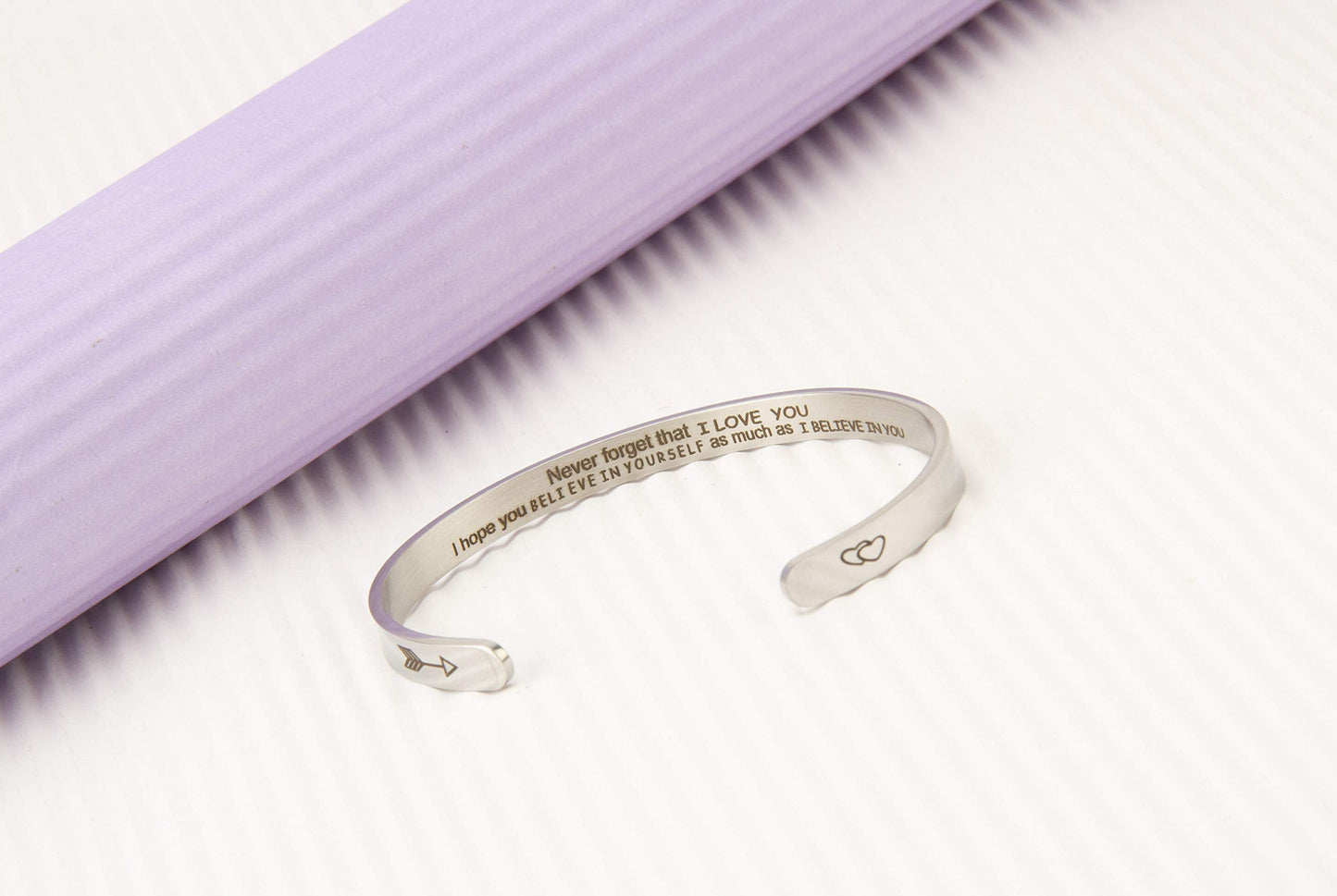 A N KINGPiiN Inspirational Bracelets for Women Gift for Men Motivational Birthday Cuff Bangle Personalized Mantra Come Gift Box