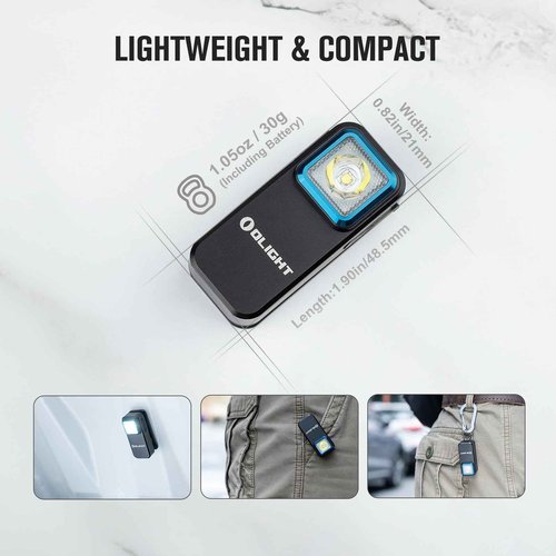 OLIGHT Baton4 Rechargeable Pocket Flashlight 1300 Lumens with Magnetic Charging Cable Bundle Oclip EDC Light 300 lm