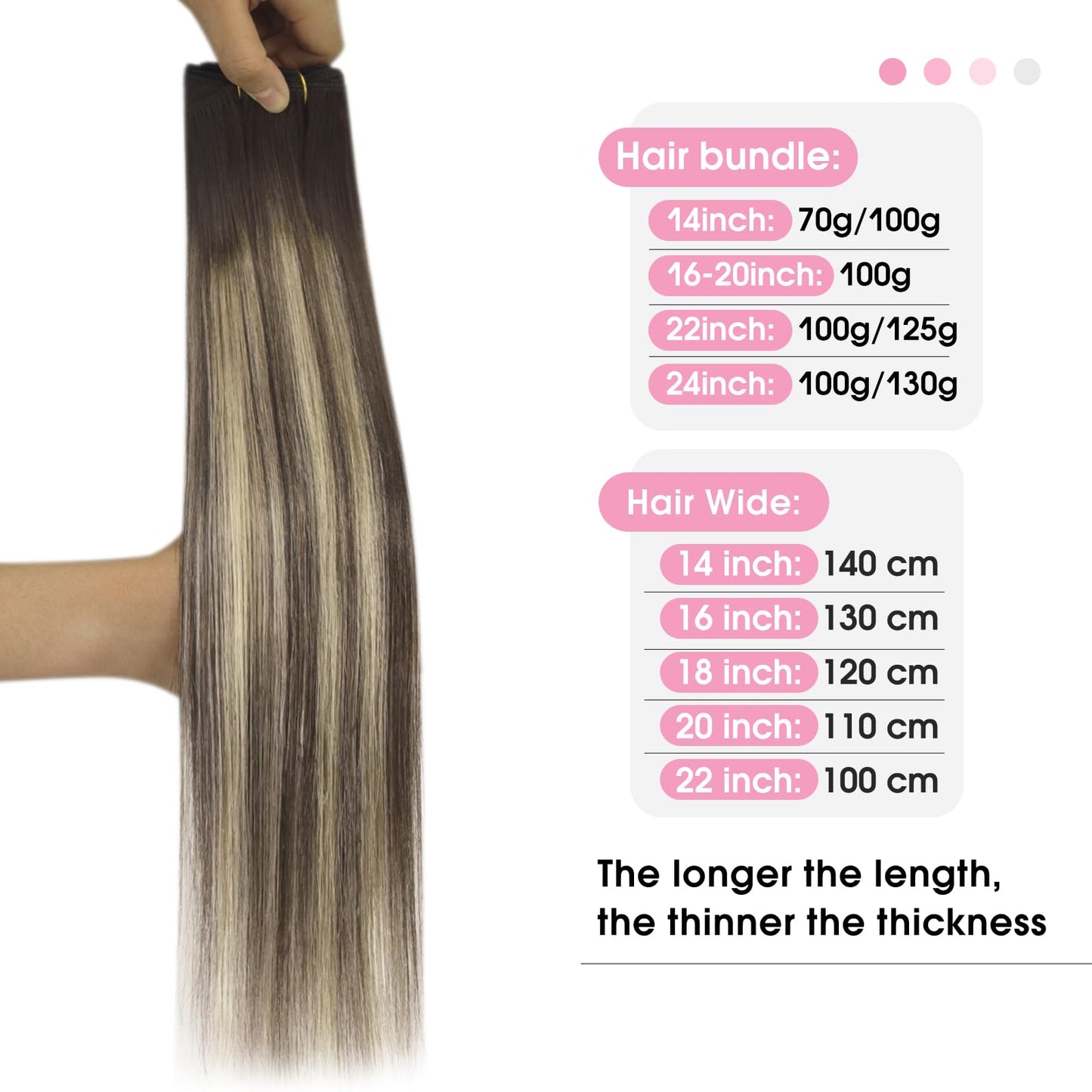 YoungSee Sew in Hair Extensions Balayage Weft Chocolate Brown with Ash Blonde Balayage Sew in Hair Extensions for a Smooth and N